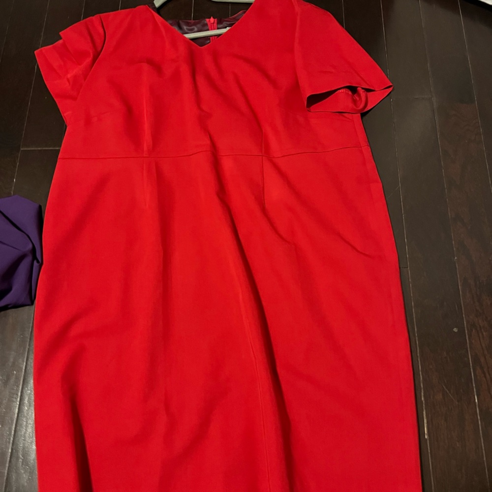 Custom Red Business Dress